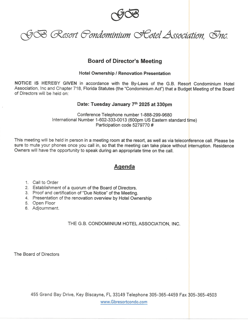 01.07.2025 BOD Meeting Agenda