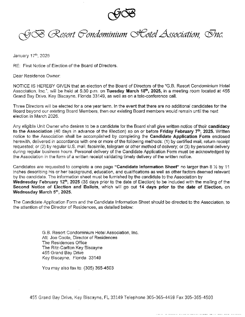 01.17.2025 Affidavit of mailing First Notice of Election