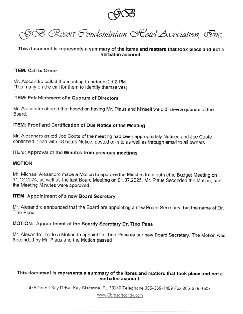 01.29.2025-Approved Minutes