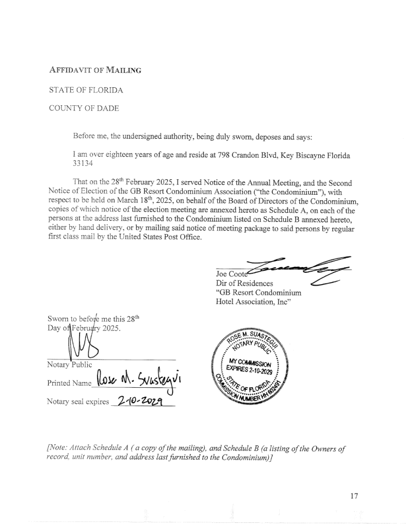 02.28.2025.Affidavit of mailing.Second Notice of Election