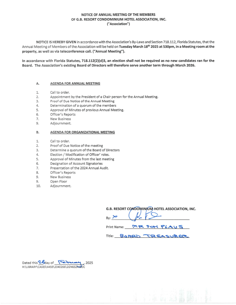 02.28.2025.Affidavit of mailing.Second Notice of Election