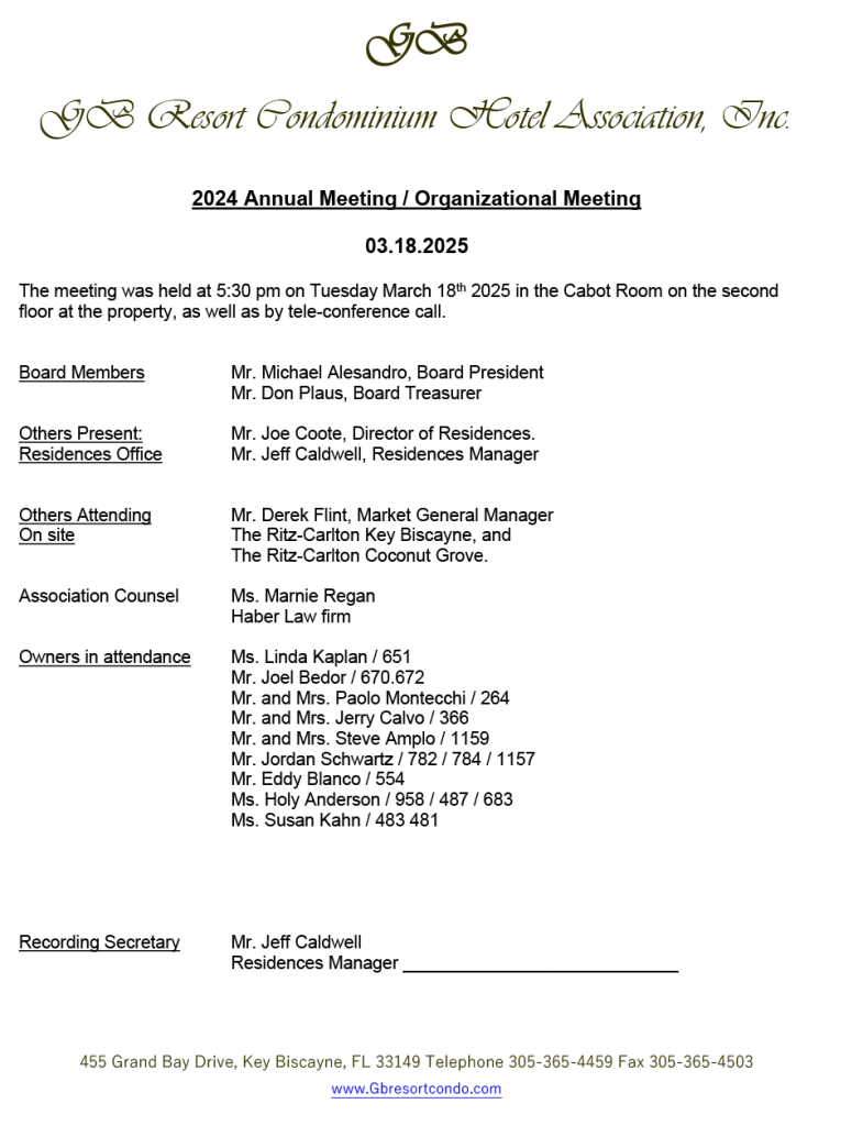 03.18.2025.MM for the Annual Meeting Operational Meeting