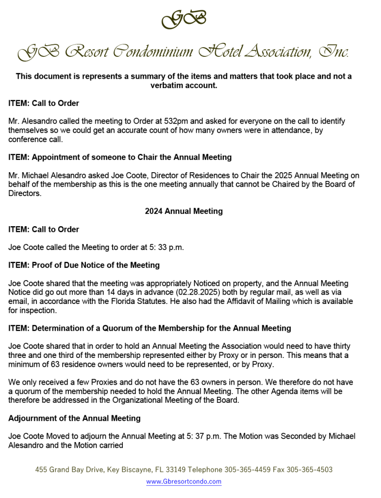 03.18.2025.MM for the Annual Meeting Operational Meeting