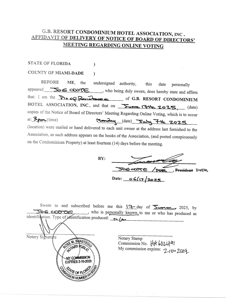 06.17.2025 Affidavit of mailing