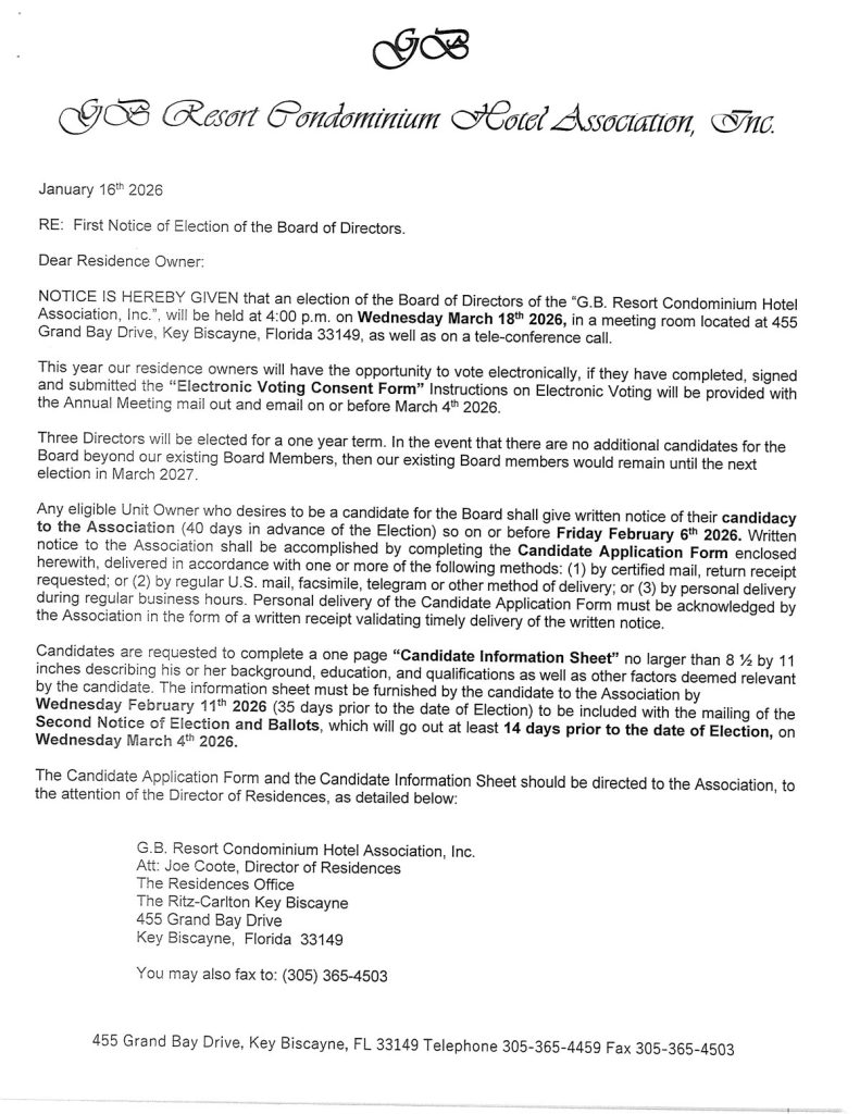 01.16.2026 First Notice of Election Packet