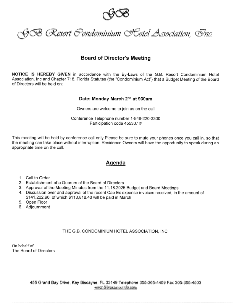 03.02.2026 BOD Meeting Agenda